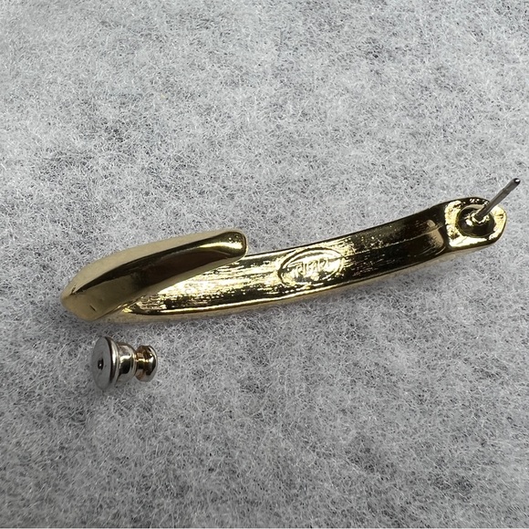 Single Unmarried Vintage Trifari Pink Enamel Geometric 80s Earring 2”L Pierced - Picture 7 of 7